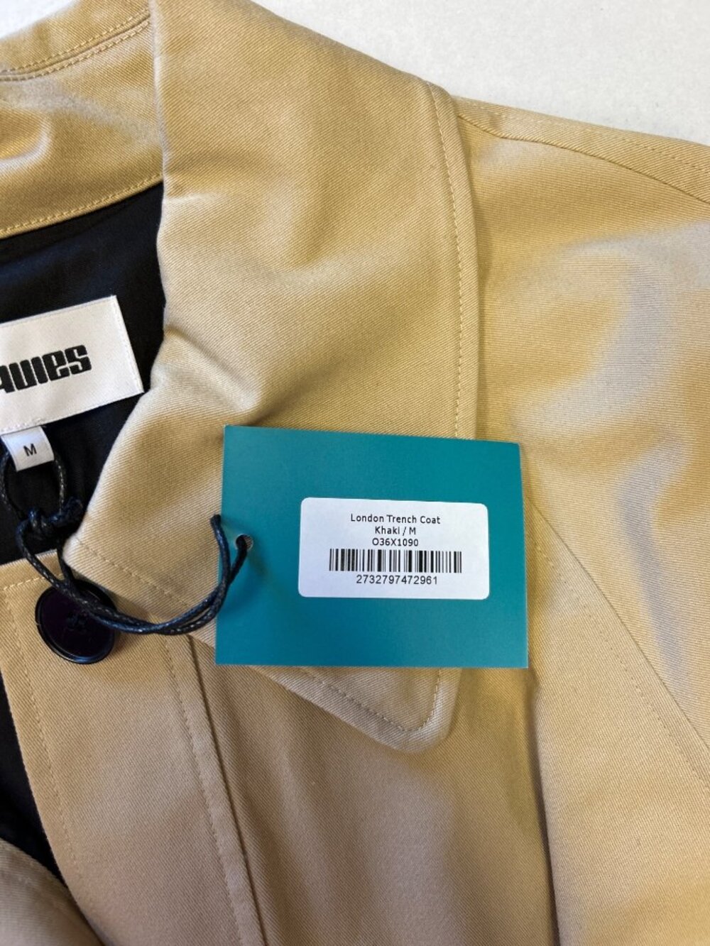 Saint Art New York London Trench Coat Khaki Size Medium NWT - Picture 9 of 9